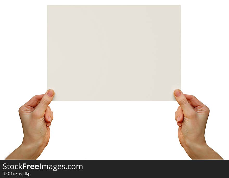 A card blank in a hand