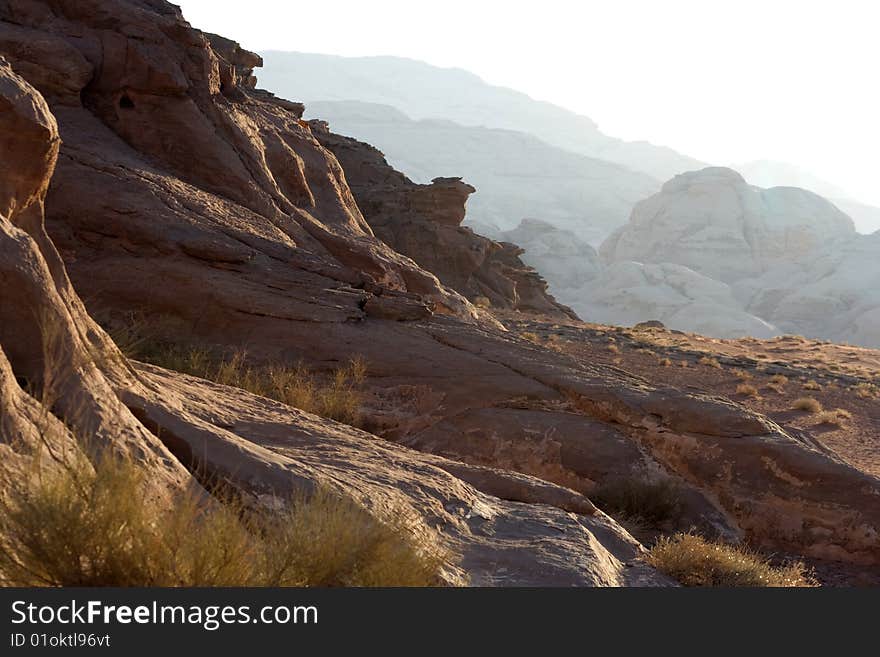 Desert Landscape at Wadi rum in Jordan. Desert Landscape at Wadi rum in Jordan