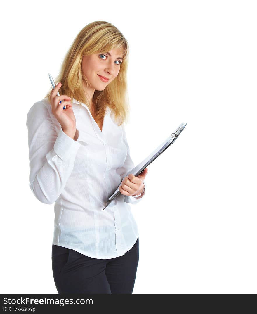 Young Smiling Woman In A Business Suit