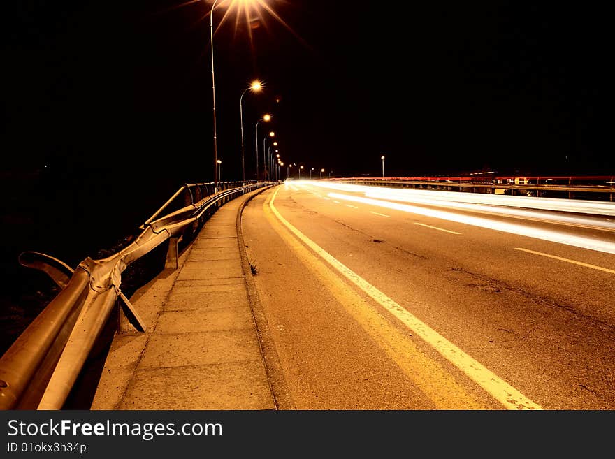 View of street on the night