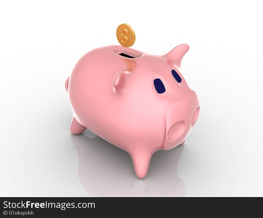 3d render of piggy bank. Finance concept.