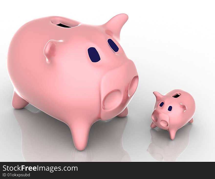 3d render of piggy bank. Finance concept.