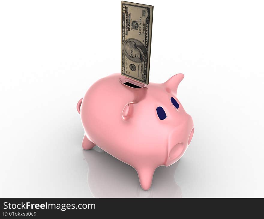 3d render of piggy bank. Finance concept.