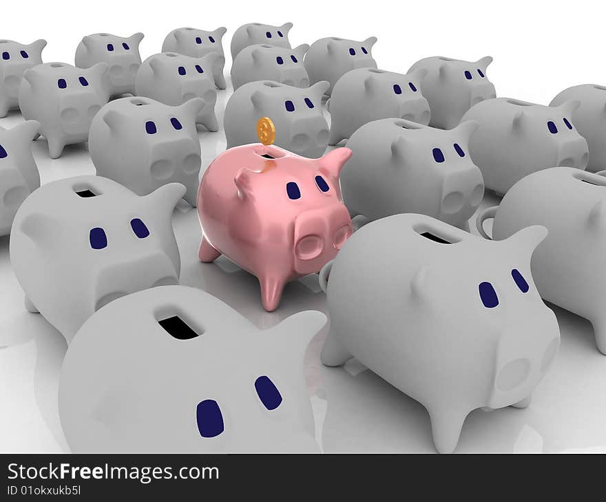 3d render of piggy bank. Finance concept.