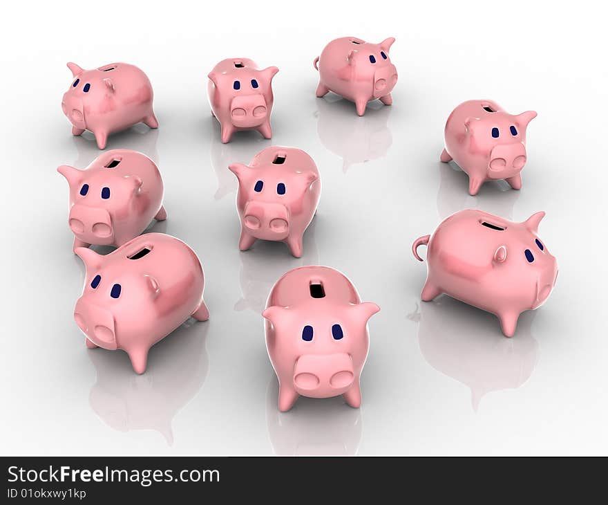 3d render of piggy bank. Finance concept.