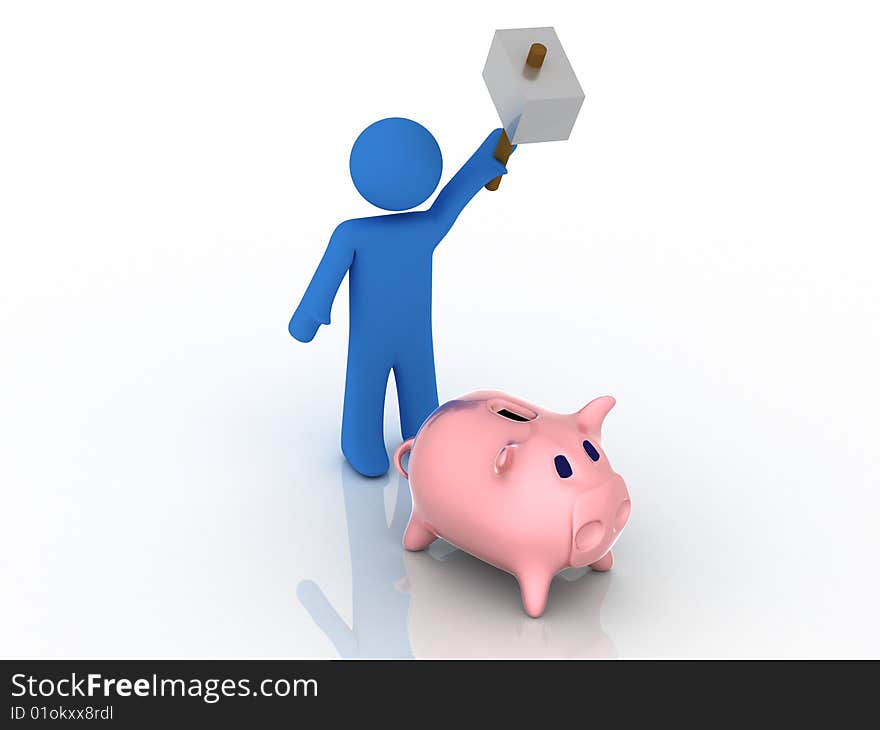 3d render of piggy bank. Finance concept.