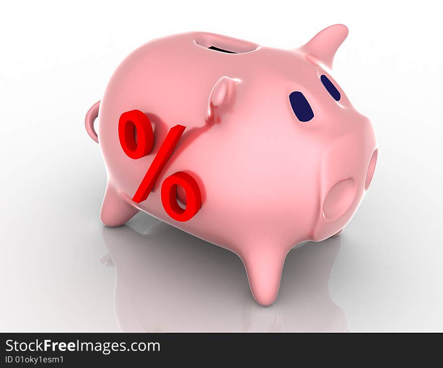 3d render of piggy bank. Finance concept.