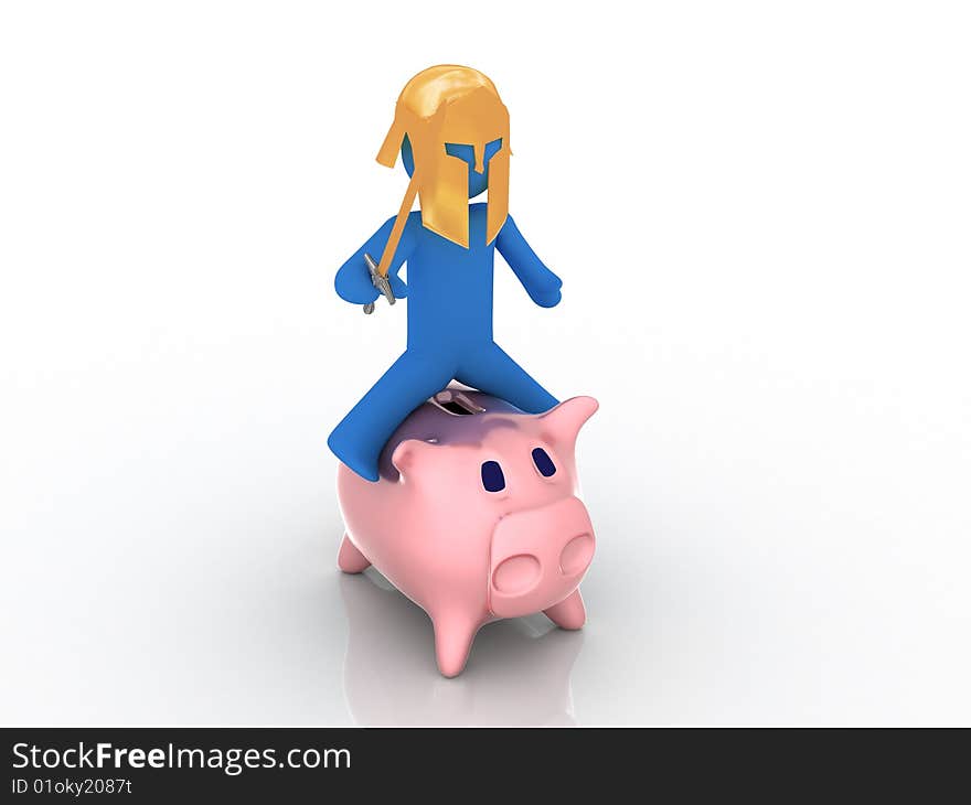 3d render of piggy bank. Finance concept.