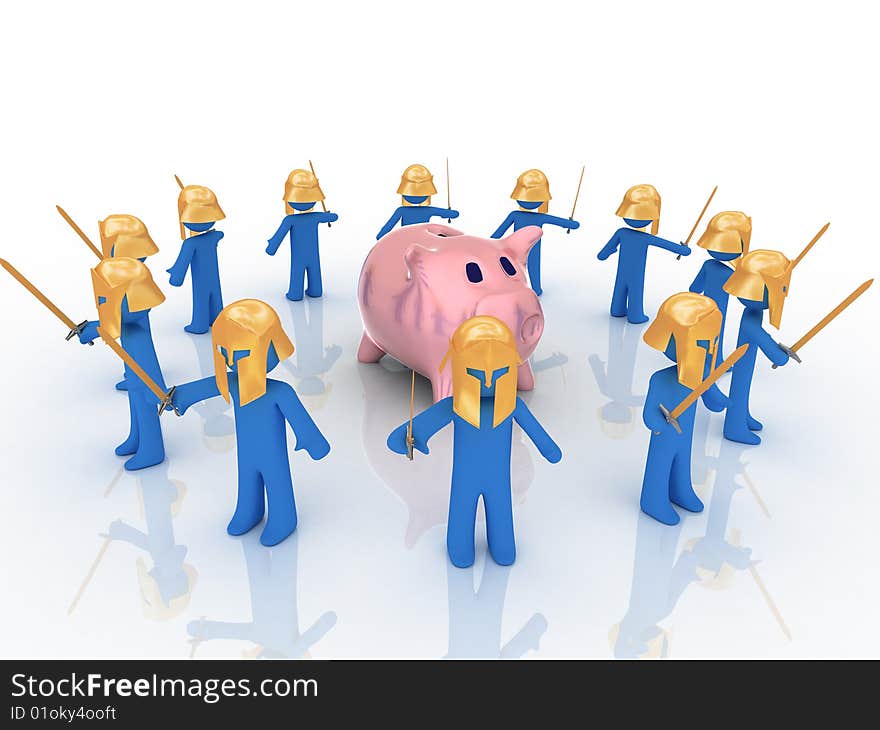 3d render of piggy bank. Finance concept.