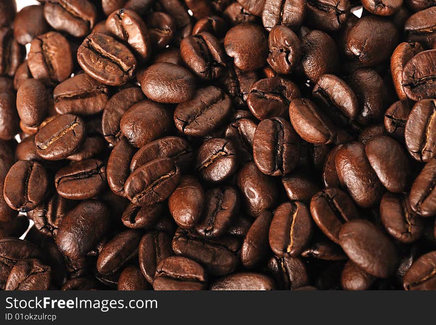 Coffee beans background  close up