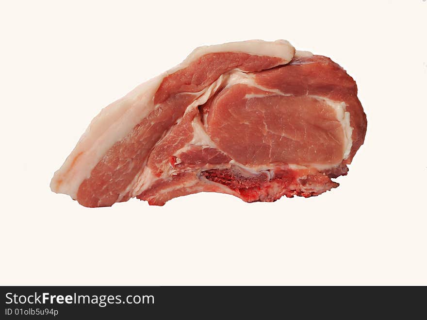 Fresh pork chop on the white background