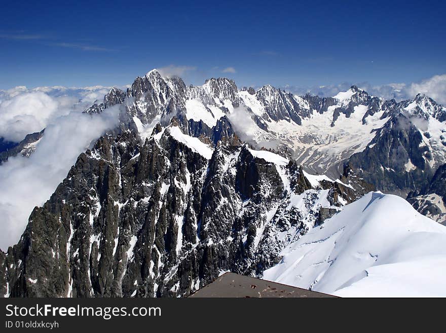 This is the view from Agulle de midi mountine on Italy. This is the view from Agulle de midi mountine on Italy