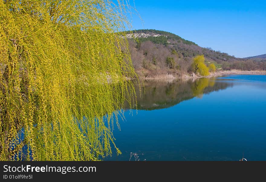 Beauiful lake in Crimea mountain