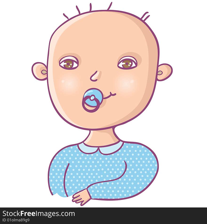 Cute newborn boy - cartoon