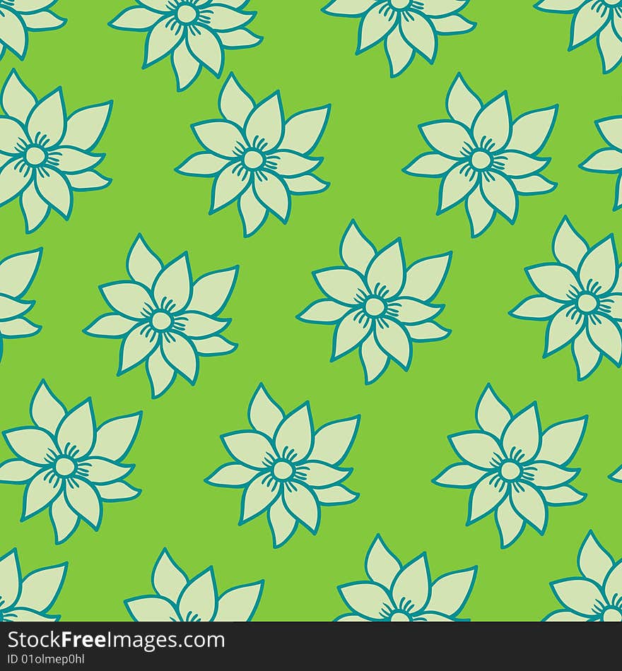 Summer flowers - seamless pattern in