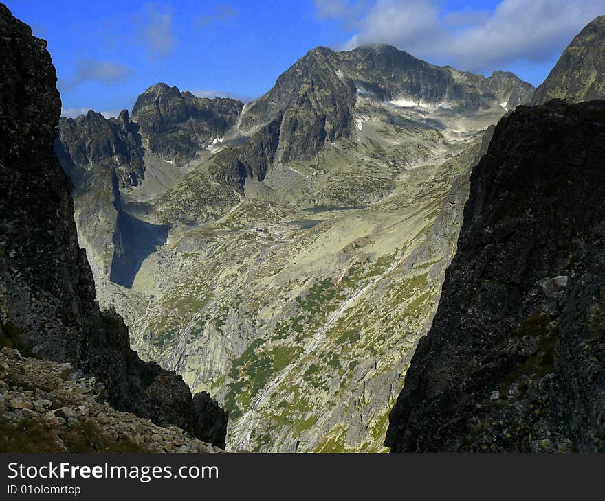 Hifh tatras, slovakia. this is the view from lomnicke sedlo. Hifh tatras, slovakia. this is the view from lomnicke sedlo.