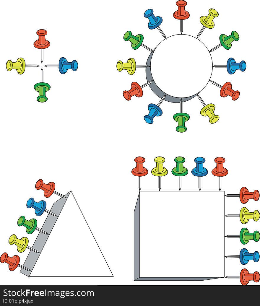 Push pin color set 02. Push pin color set 02