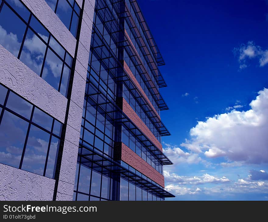 Kind of a modern building on a background of the sky. Kind of a modern building on a background of the sky