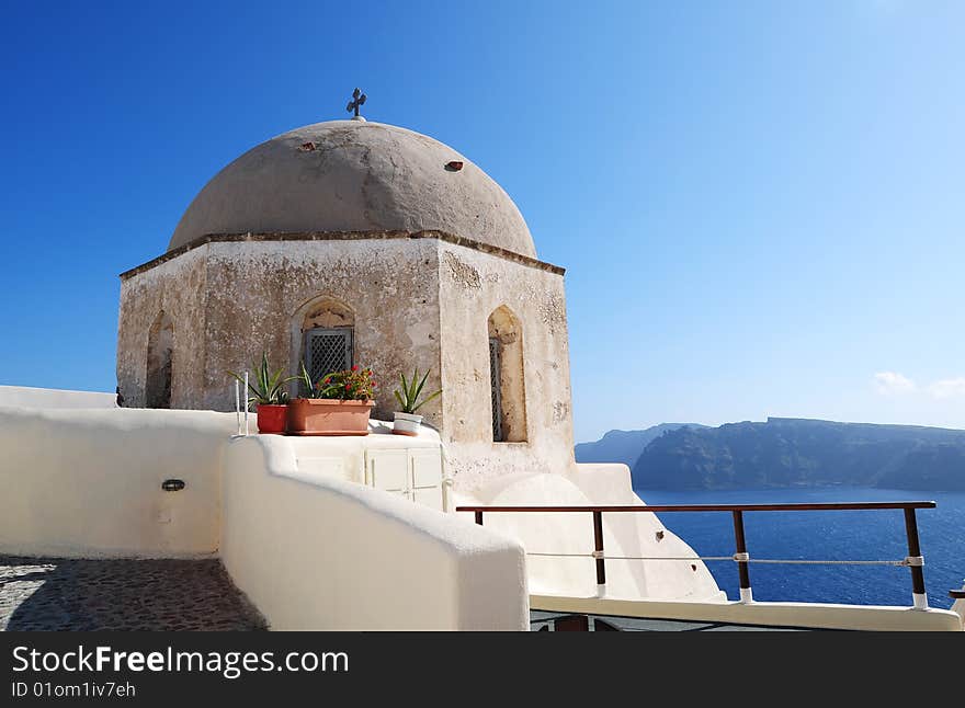 An old seaside church face to aegean sea