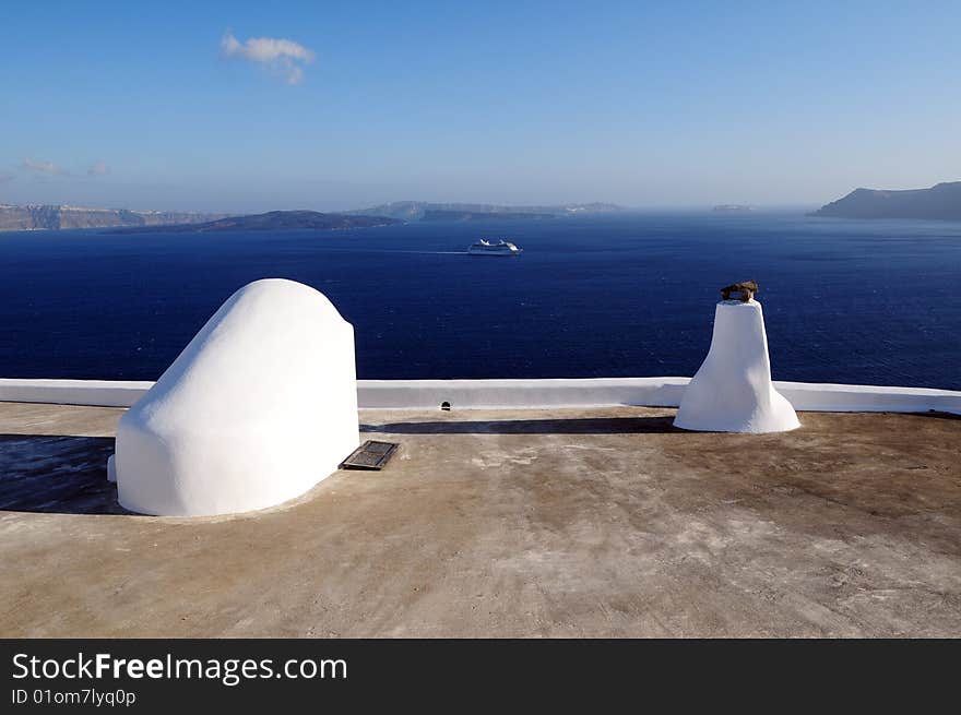 A white art building in Greece. A white art building in Greece