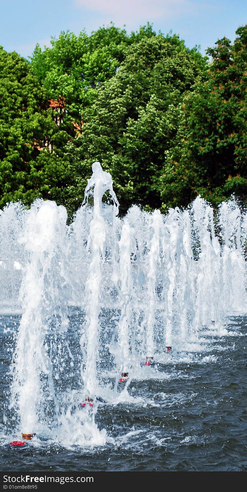 Water fountain in Dnepropetrovsk, Ukraine