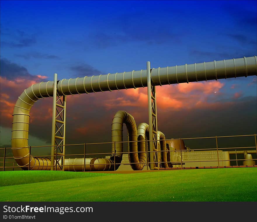 Factory on a background of the sky