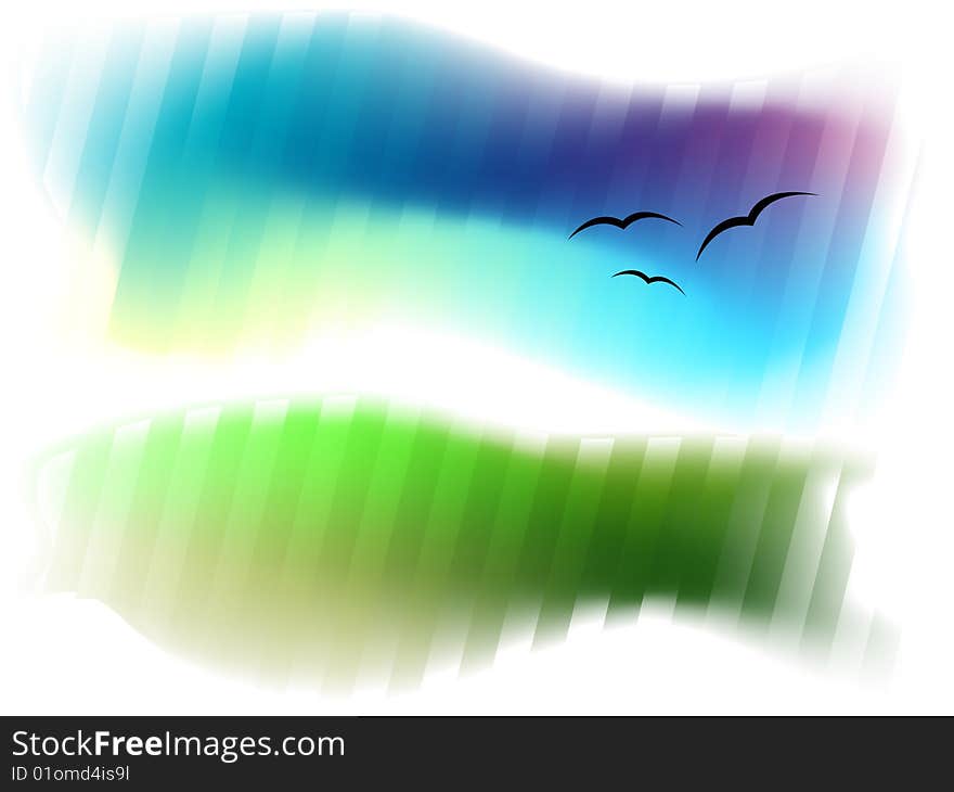 Abstract background green and blue. Vector illustration