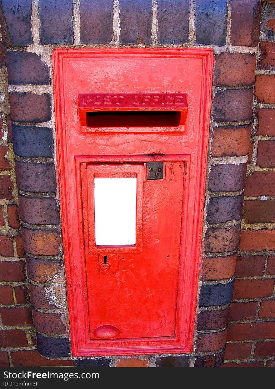 Red Post box with blank box for text.