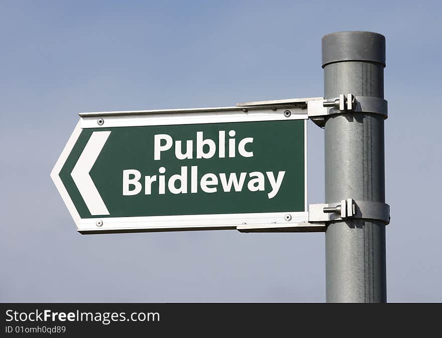 A Sign for a Public Bridleway. A Sign for a Public Bridleway.