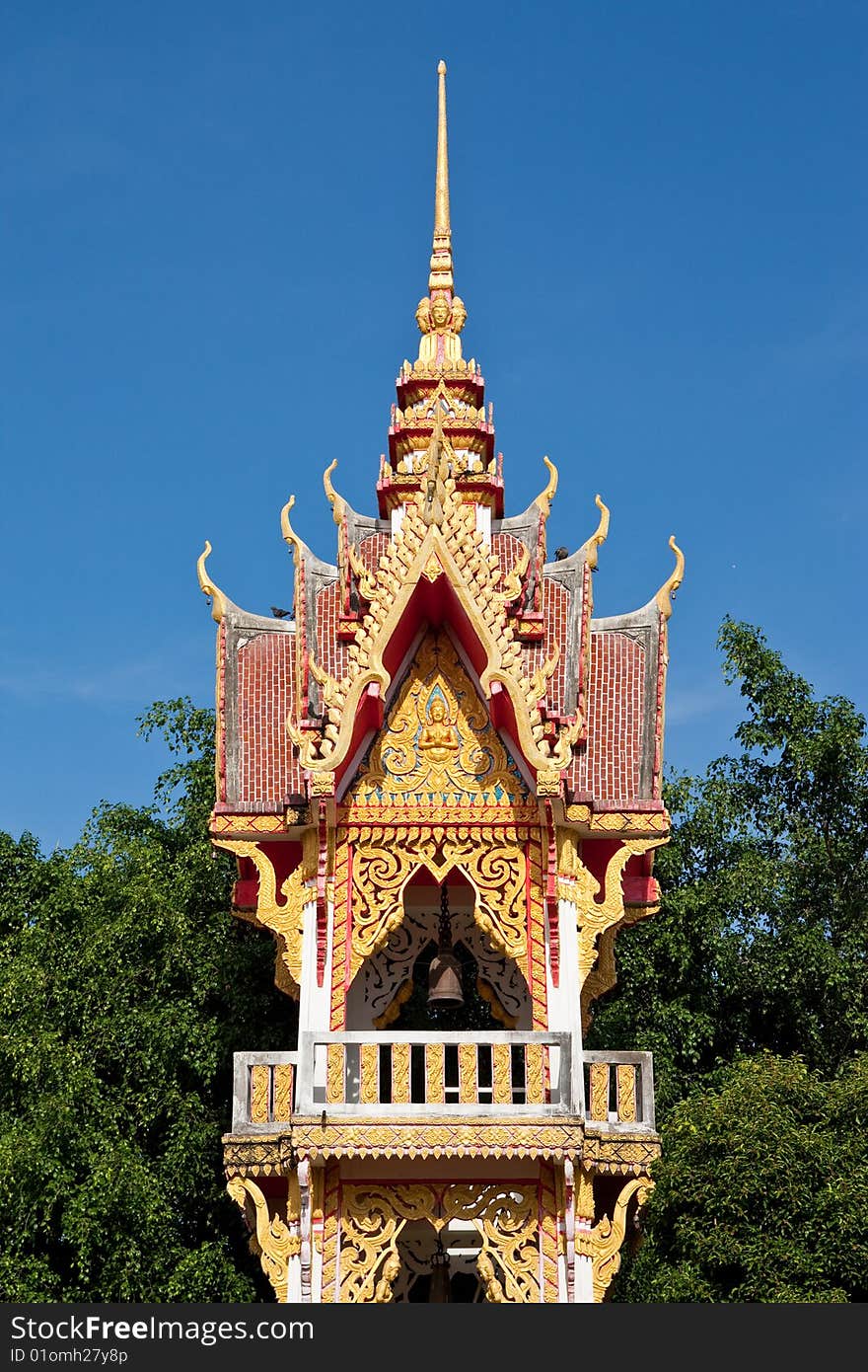 Generic bell tower in Buddhist temple, Thailand. Generic bell tower in Buddhist temple, Thailand