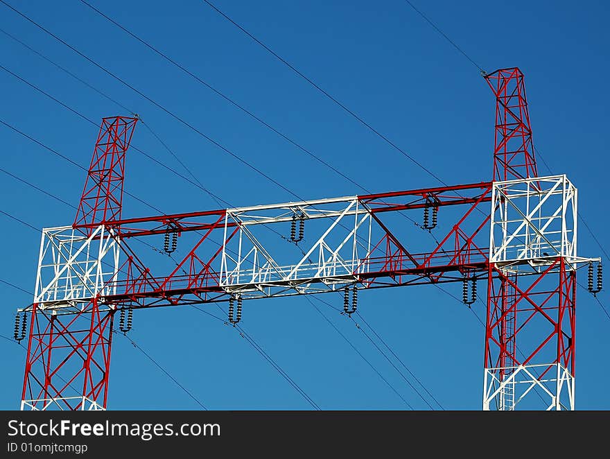 Power line opposite blue sky