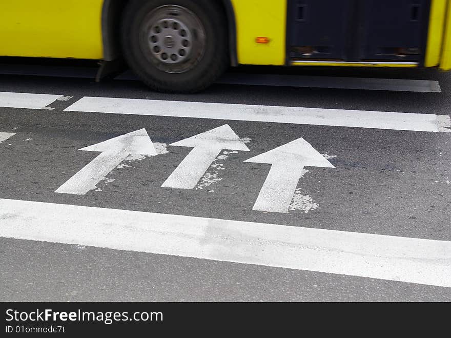 Bus on a crossroad