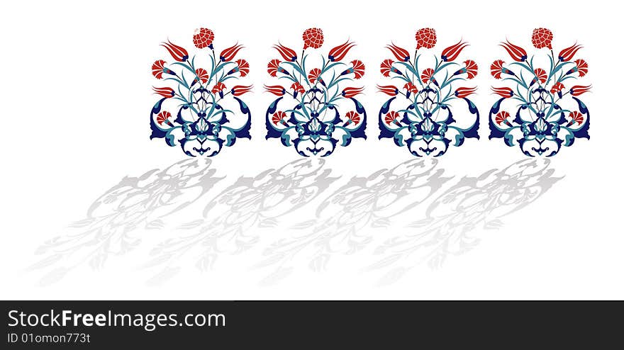 Antique ottoman bouquet design