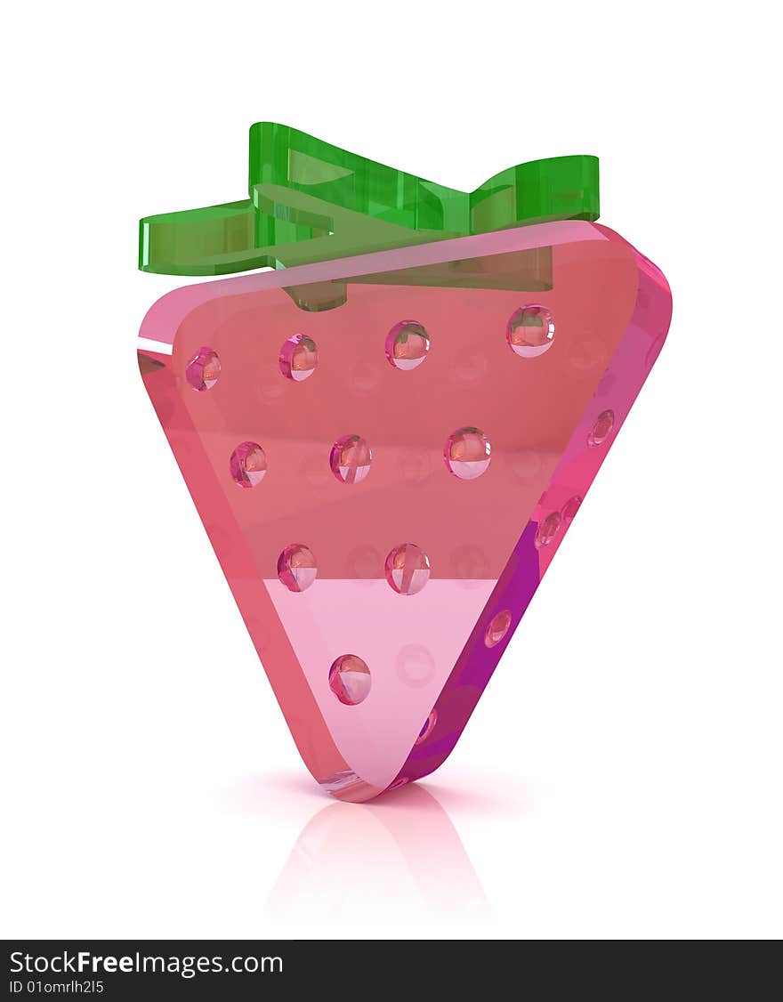 Sweet 3d render of strawberry