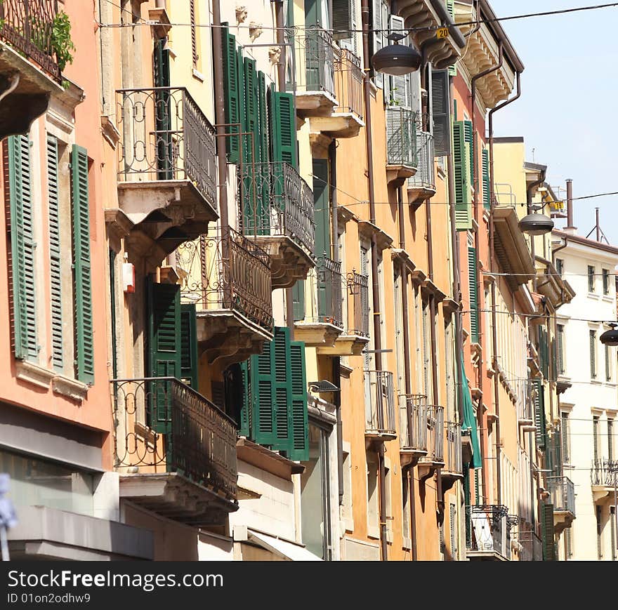 Details facade in Verona, Italy