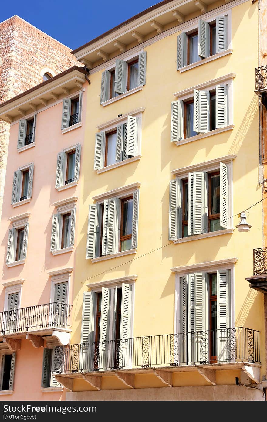 Details facade in Verona, Italy