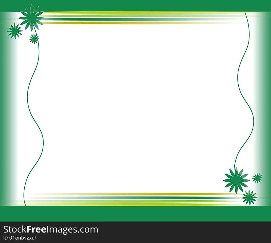 Leaves frame on isolated background