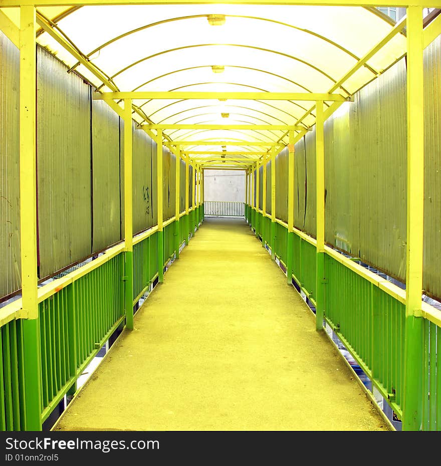 Pedestrian bridge over a freeway