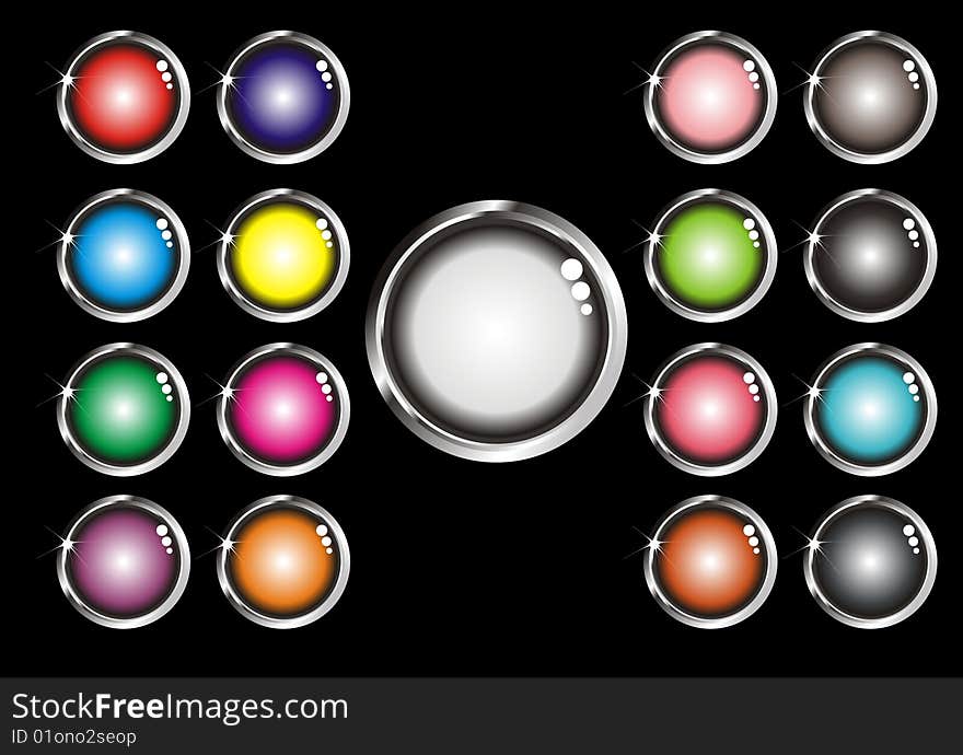 Set of web buttons