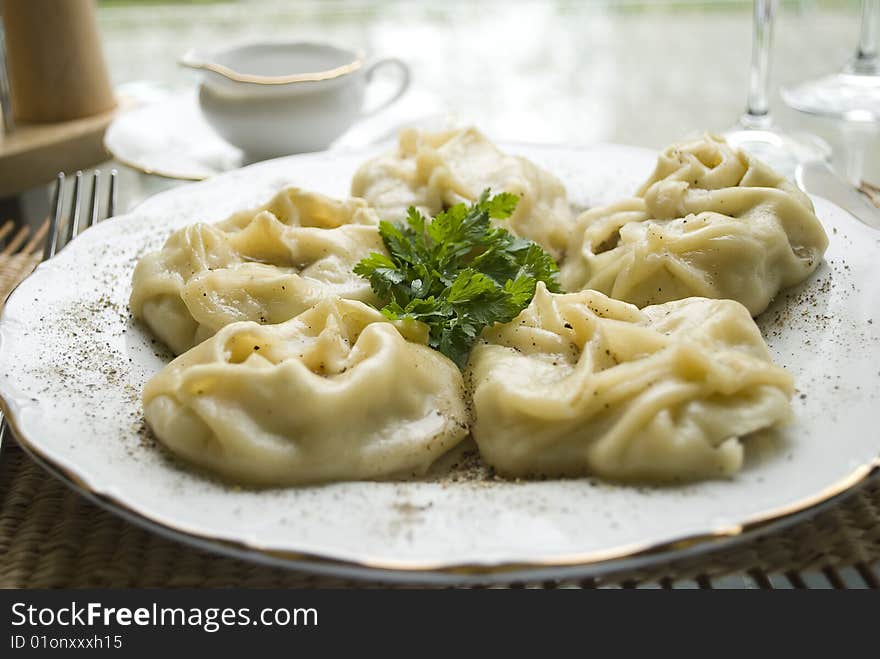 Traditional Kazakh And Uzbek Dish - Manti