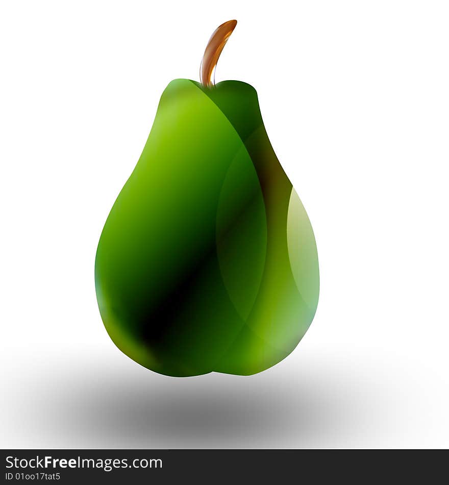 An illustration of a green pear