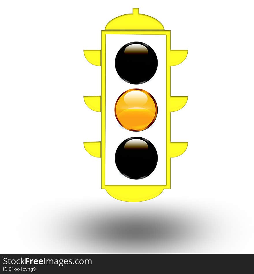 An illustration of orange traffic light