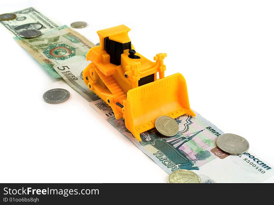 The yellow tractor goes on banknotes