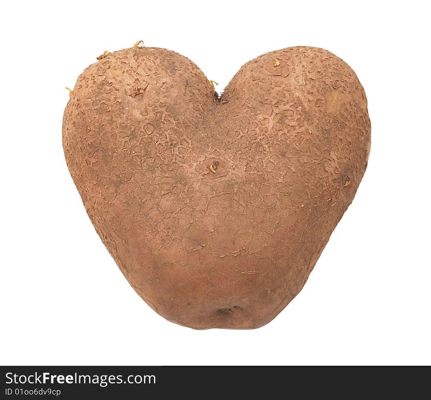 Potato in heart shape