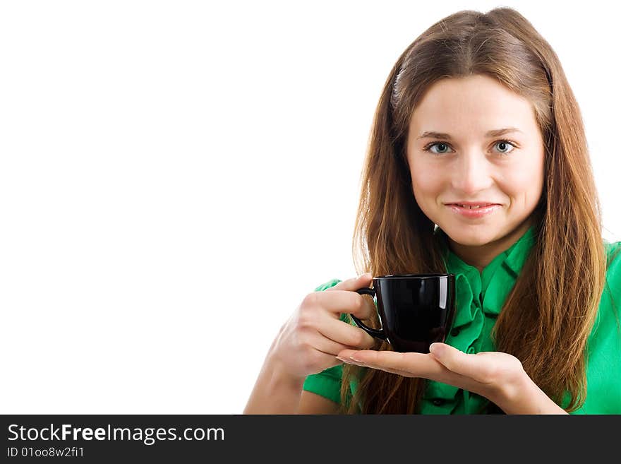 Woman with coffee cup