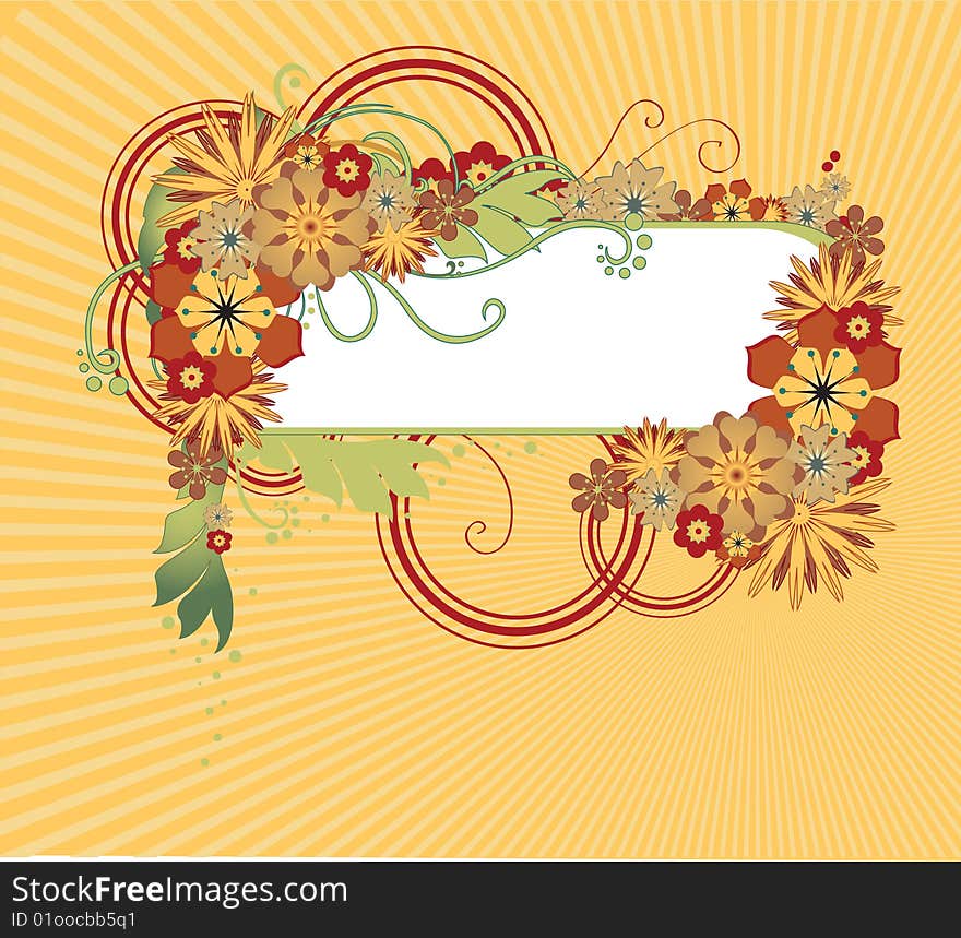 Vector illustraition of funky Abstract floral frame. Vector illustraition of funky Abstract floral frame