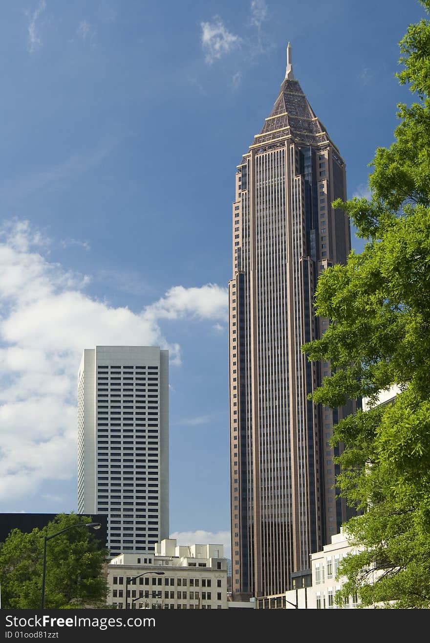 Midtown Atlanta skyline, vertical composition