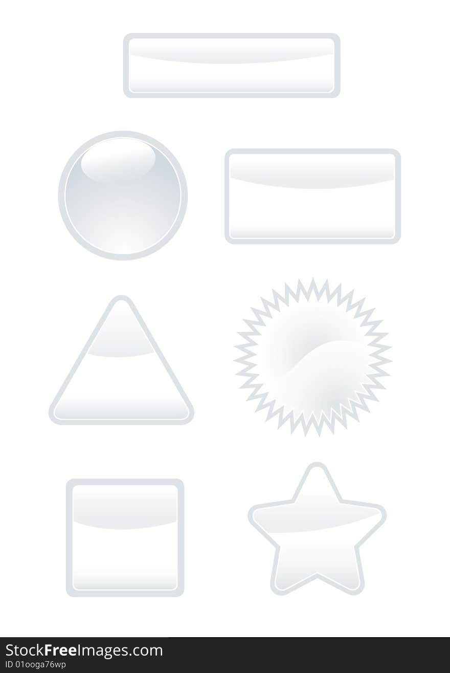 Set of white labels. Vector art. Set of white labels. Vector art