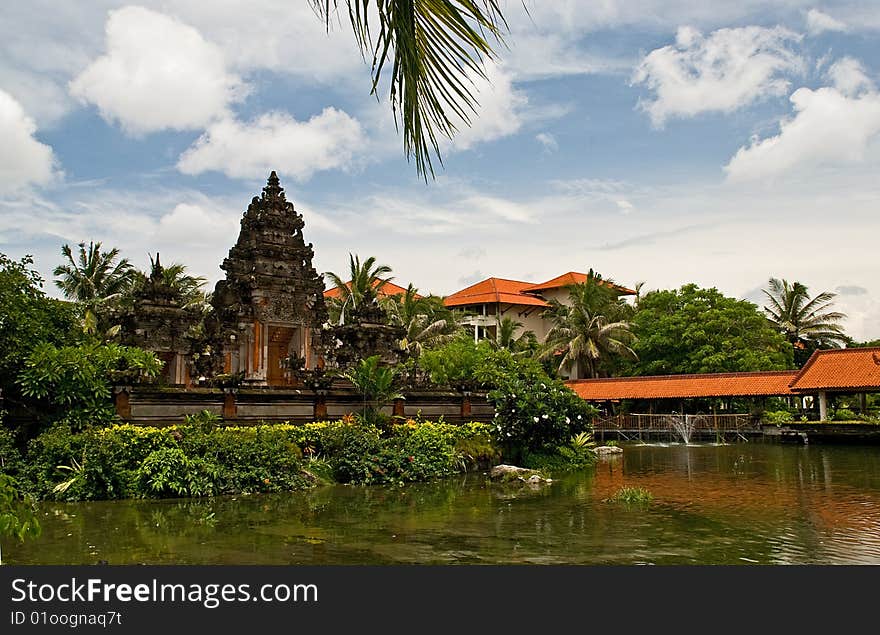 Theatre in hotel territory on island Bali in Indonesia.  Theatre in hotel territory on island Bali in Indonesia