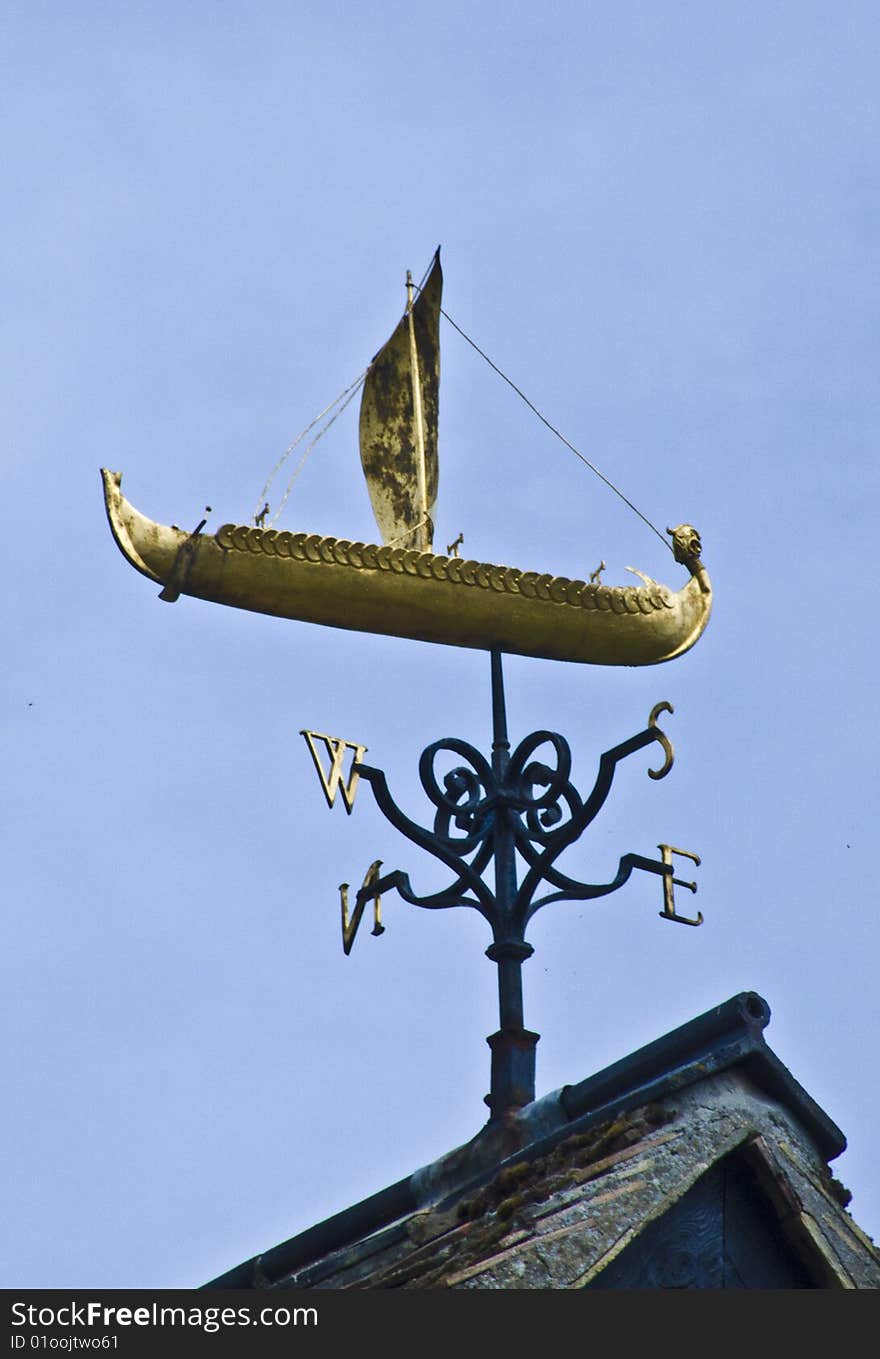 Long Boat shaped weather Vane